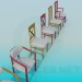 modello 3D Varie sedie - anteprima