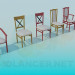 Modelo 3d Várias cadeiras - preview