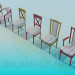 3 डी मॉडल विभिन्न कुर्सियों - पूर्वावलोकन
