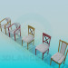3d модель Различные стулья – превью