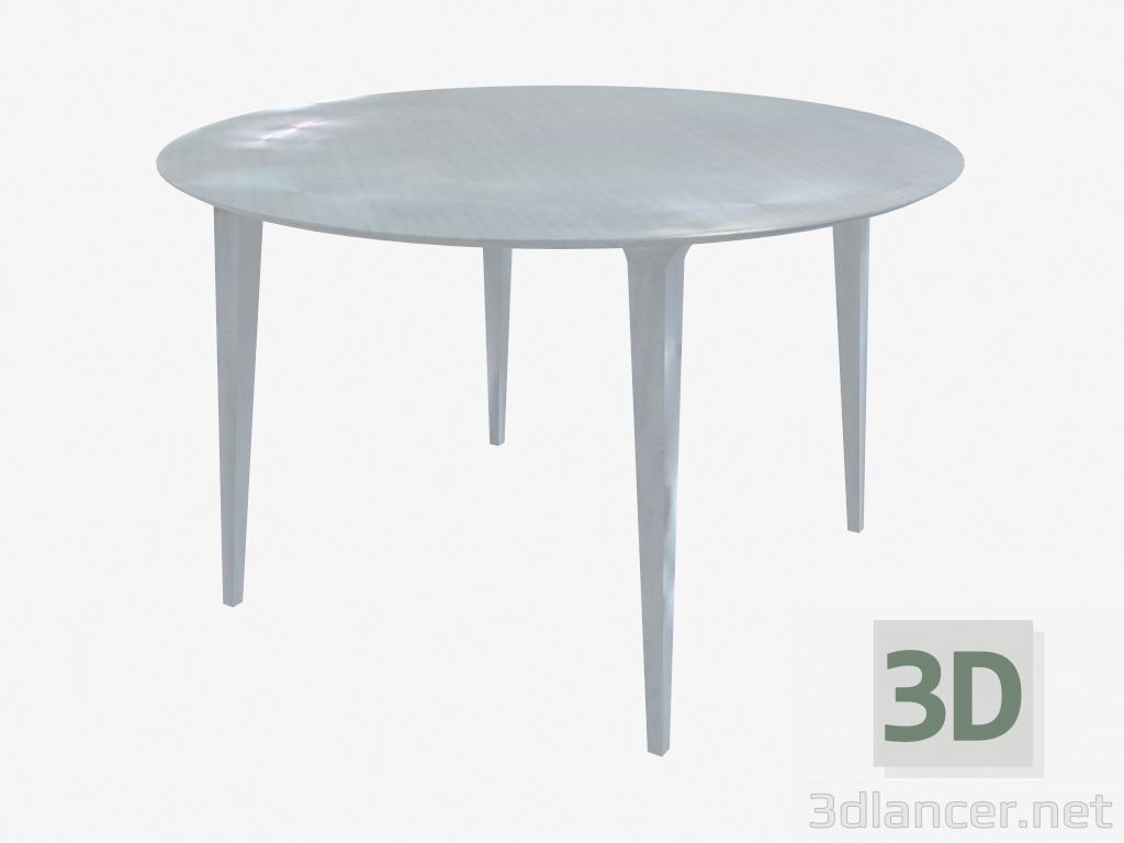 modello 3D Tavolo da pranzo rotondo (frassino laccato bianco D120) - anteprima