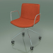 modèle 3D Chaise 0315 (4 roulettes, avec accoudoirs, avec revêtement en cuir amovible) - preview