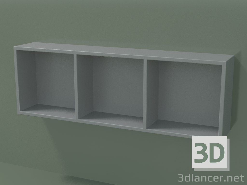 modello 3D Scatola aperta (90U30004, grigio argento C35, L 72, P 12, H 24 cm) - anteprima
