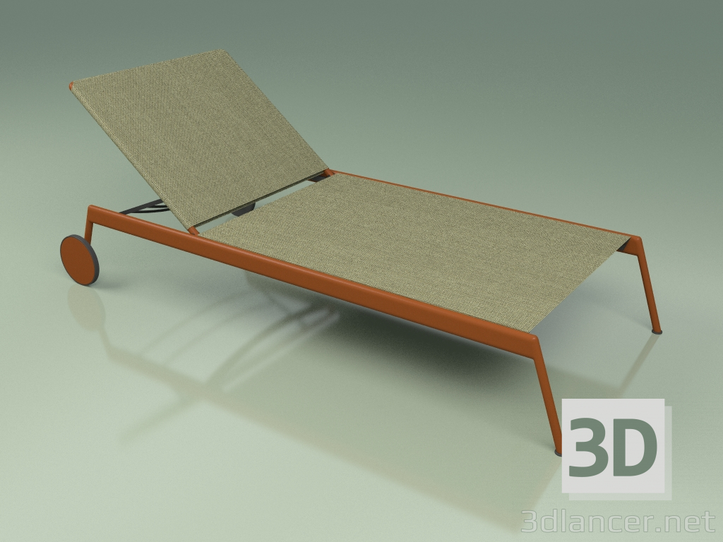3D Modell Chaiselongue 007 (Metallrost, Batyline Olive) - Vorschau