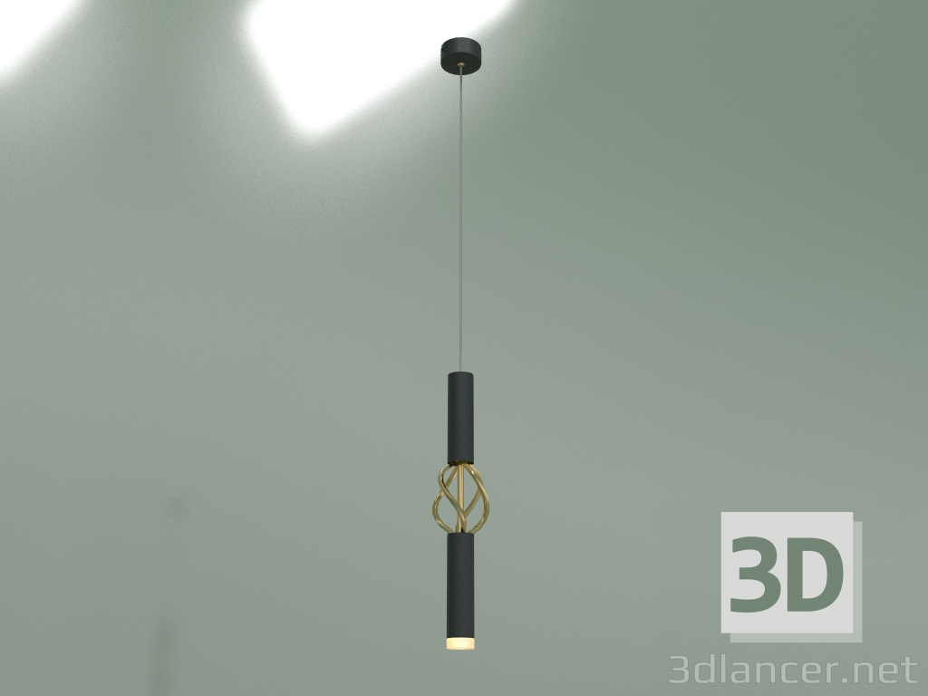 3d модель Підвісний світлодіодний світильник Lance 50191-1 LED (чорний-золото) – превью