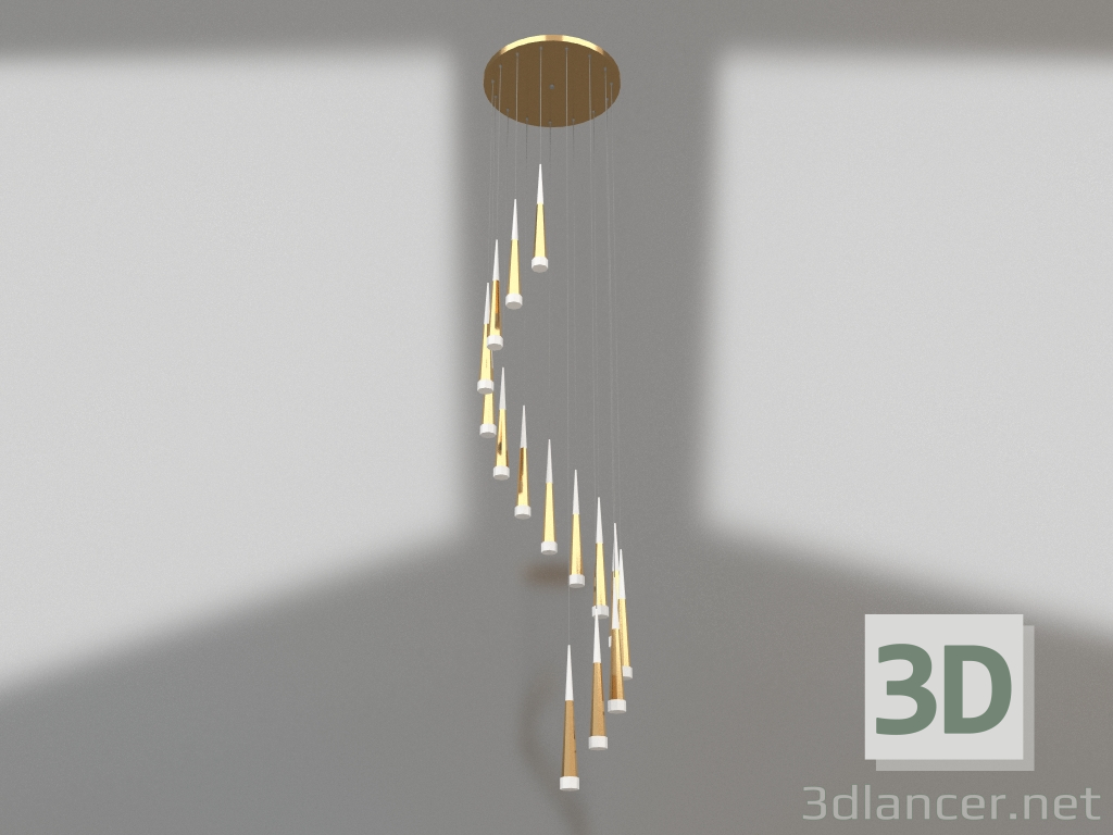 modèle 3D Pendentif rayon doré (low poly, 6114-15A,33) - preview