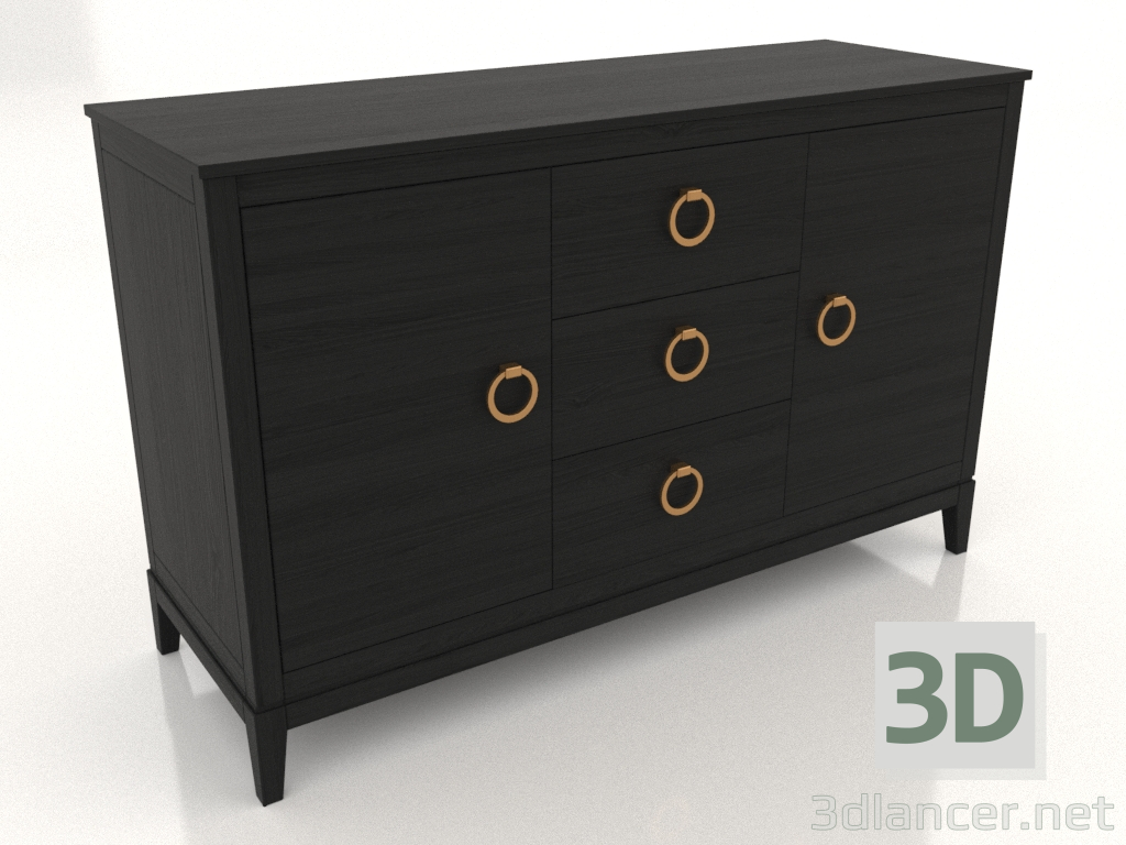 3d model Chest of drawers 2 (black RAL 9005, option 4) - preview