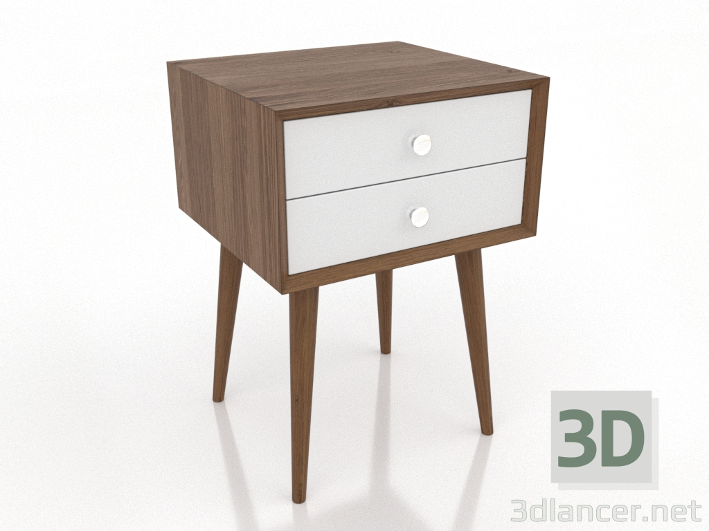 modello 3D Comodino (noce chiaro) - anteprima modello 3D Comodino (noce chiaro) - anteprima