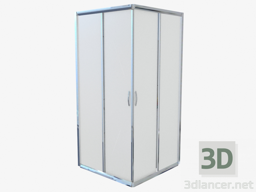 3D Modell Kabine Quadrat 90 cm, mattes Glas Funkia (KYC 641K) - Vorschau