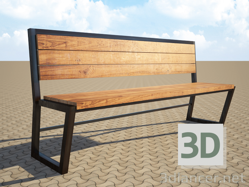 3D Modell Sitzbank 2 - Vorschau