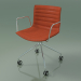 3d model Chair 0315 (4 castors, with armrests, with removable leather upholstery with stripes) - preview