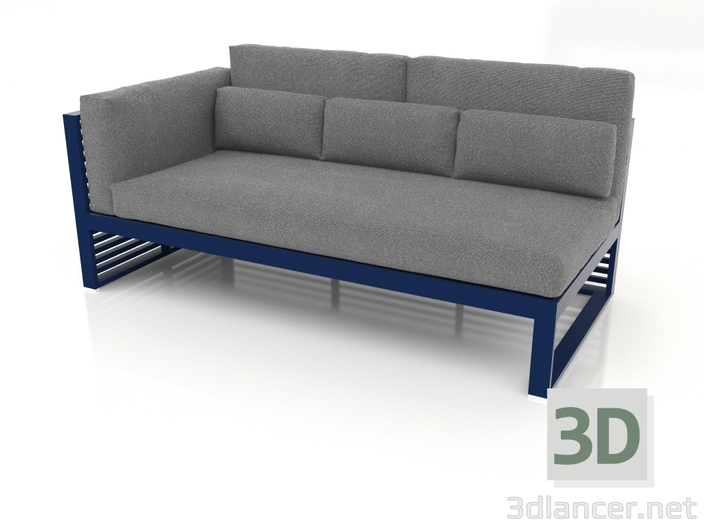 modello 3D Divano modulare, sezione 1 sinistra, schienale alto (Blu notte) - anteprima