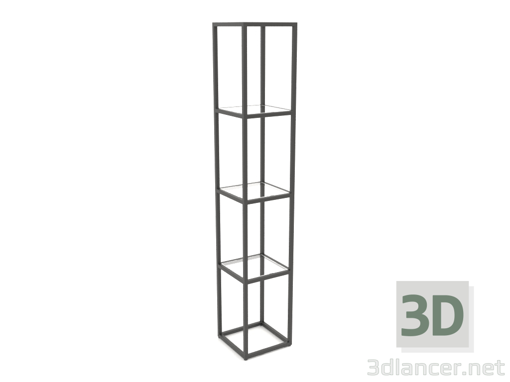 3D Modell Großes quadratisches Regal (GLAS, 30x30x170) - Vorschau