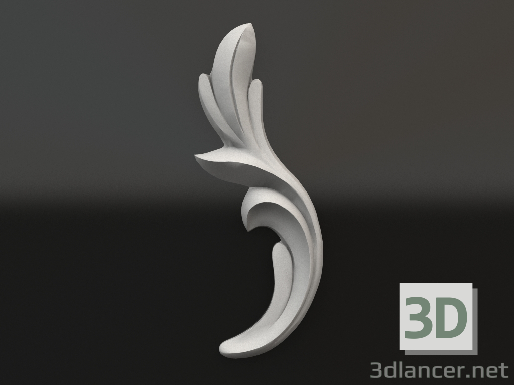 3d model Decorative plaster element DE 036 B (92x35) - preview