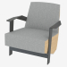 3d model Low chair with armrests - preview