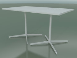 Rechteckiger Tisch mit doppelter Basis 5525, 5505 (H 74 - 79x139 cm, Weiß, V12)