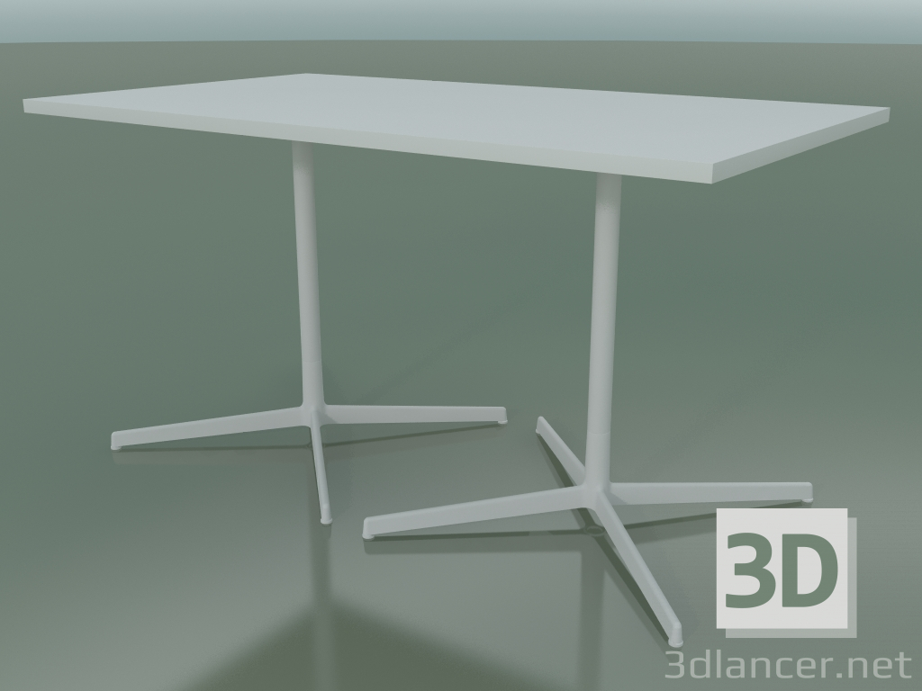 3D Modell Rechteckiger Tisch mit doppelter Basis 5525, 5505 (H 74 - 79x139 cm, Weiß, V12) - Vorschau