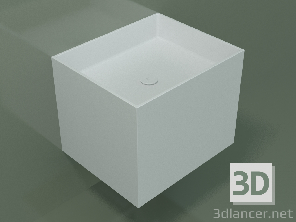 modello 3D Lavabo sospeso (02UN33301, Glacier White C01, L 60, P 50, H 48 cm) - anteprima
