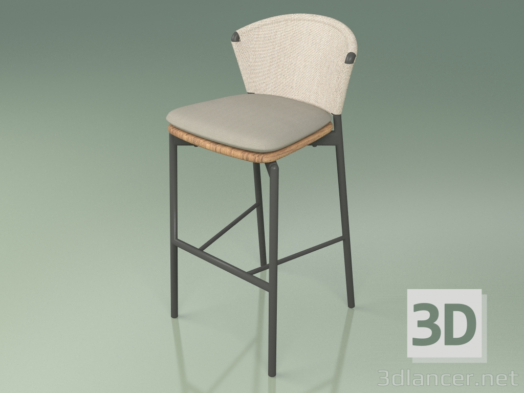 3d model Bar stool 050 (Sand, Metal Smoke, Teak) - preview