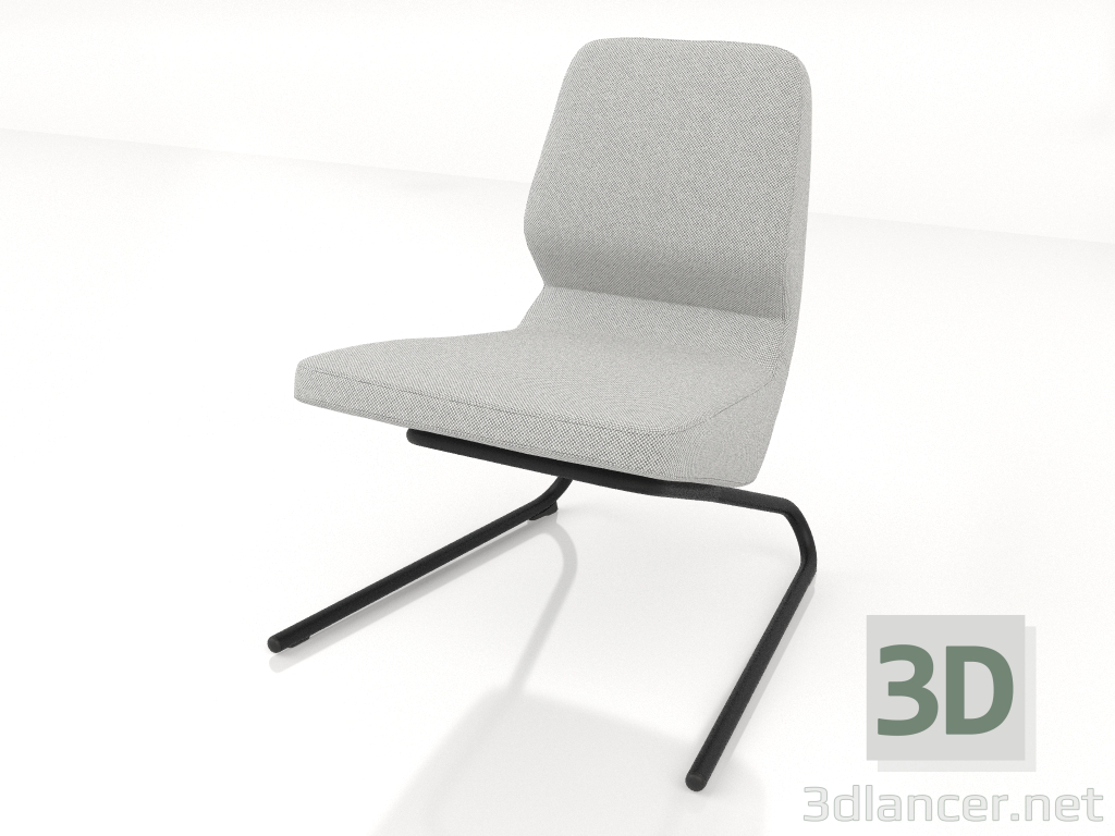 3d model Armchair on cantilever legs D25 mm - preview