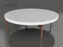 Mesa de centro redonda Ø120 (Branco, DEKTON Kreta)