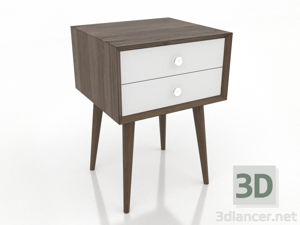 modello 3D Comodino (frassino noce illuminato) - anteprima modello 3D Comodino (frassino noce illuminato) - anteprima
