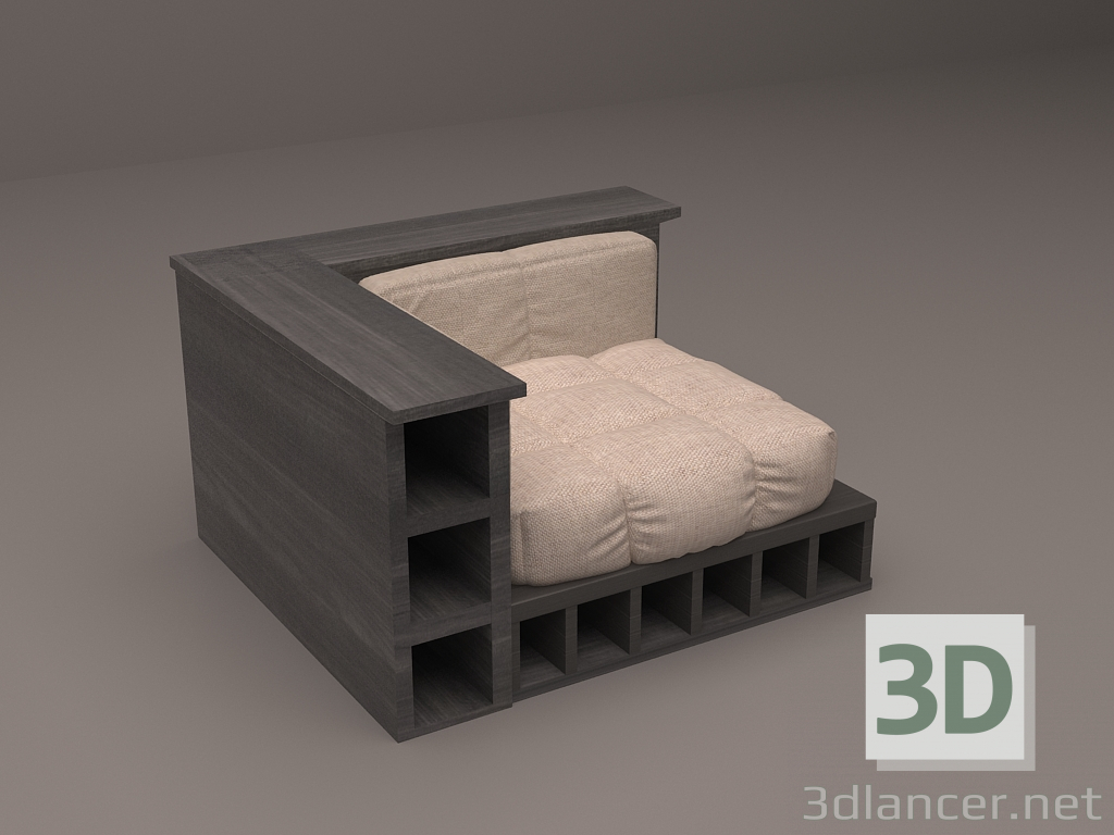 3d комплект мебели модель купить - ракурс