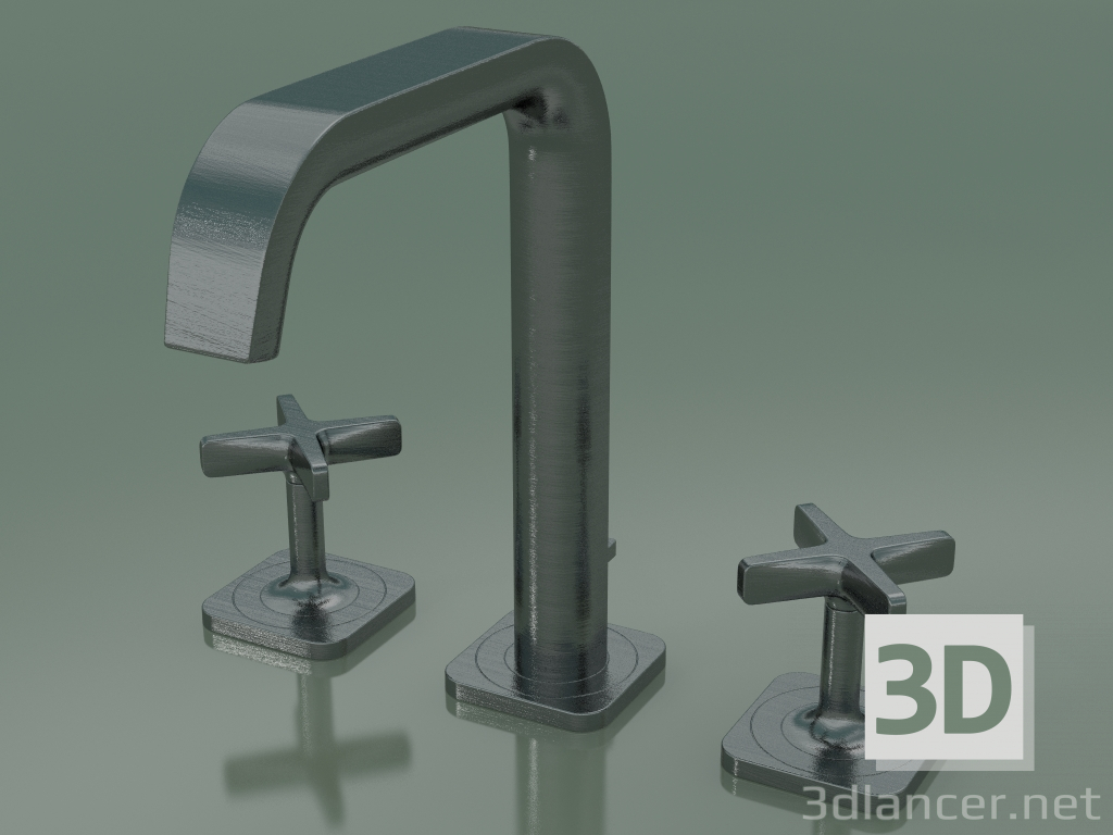 modèle 3D Mitigeur lavabo 3 trous 170 (36108340, chrome noir brossé) - preview