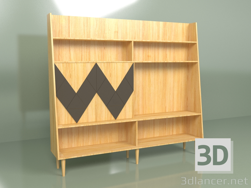 modello 3D Wall Woo Wall (marrone scuro) - anteprima