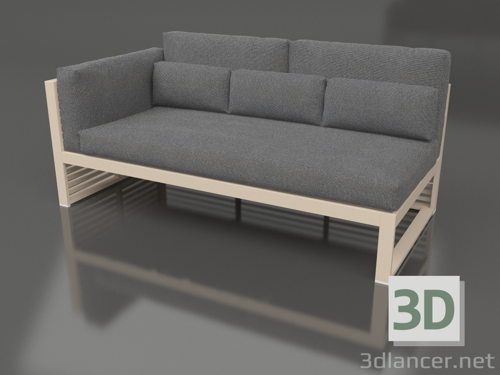 3D modeli Modüler kanepe, bölüm 1 sol, yüksek arkalık (Kum) - önizleme