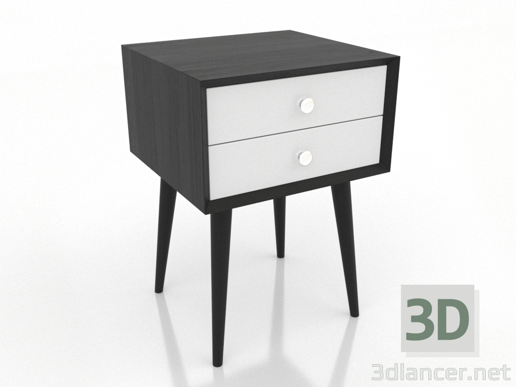modello 3D Comodino (nero RAL 9005) - anteprima modello 3D Comodino (nero RAL 9005) - anteprima
