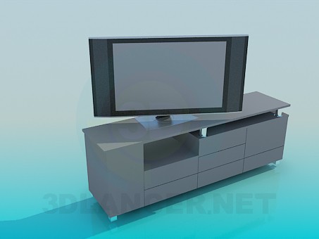 modèle 3D Table de chevet sous la TV - preview