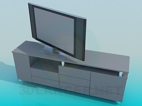 modelo 3D Mesita de noche en la TV - escuchar modelo 3D Mesita de noche en la TV - escuchar