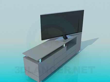 modelo 3D Mesita de noche en la TV - escuchar modelo 3D Mesita de noche en la TV - escuchar