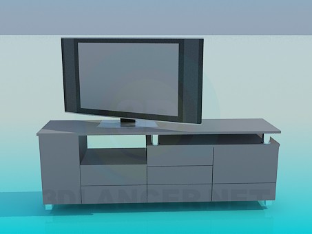 modelo 3D Mesita de noche en la TV - escuchar modelo 3D Mesita de noche en la TV - escuchar