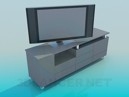 modelo 3D Mesita de noche en la TV - escuchar modelo 3D Mesita de noche en la TV - escuchar