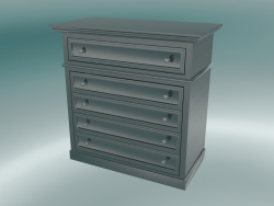 Chest of drawers on the base (Black-Brown)