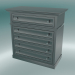 3d model Chest of drawers on the base (Black-Brown) - preview