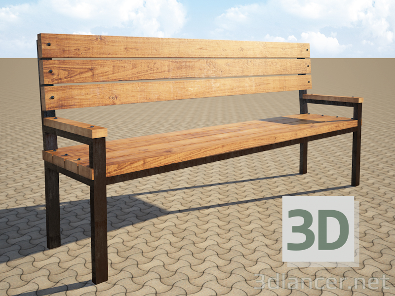3D Modell Sitzbank 3 - Vorschau