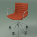 3D modeli Sandalye 0318 (5 tekerlekli, kolçaklı, çıkarılabilir deri kaplama çizgili) - önizleme
