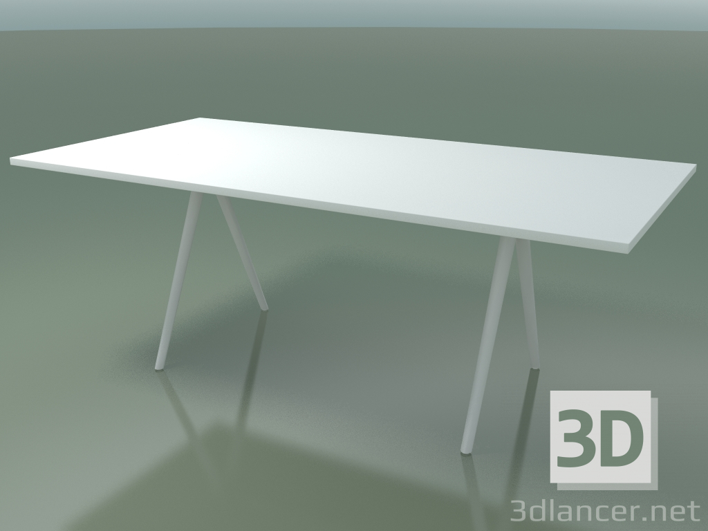3D Modell Rechteckiger Tisch 5411 (H 74 - 99x200 cm, Laminat Fenix F01, V12) - Vorschau