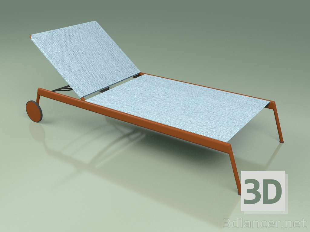 3D Modell Chaiselongue 007 (Metallrost, Batyline Sky) - Vorschau