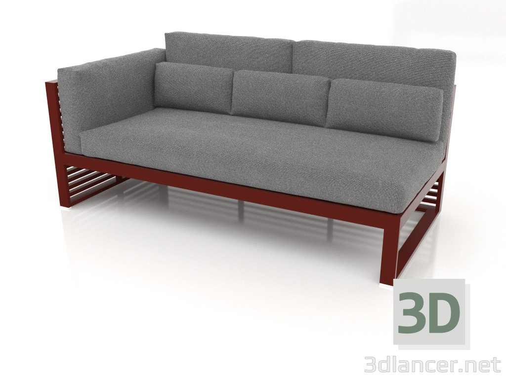3D modeli Modüler kanepe, bölüm 1 sol, yüksek arkalık (Şarap kırmızısı) - önizleme