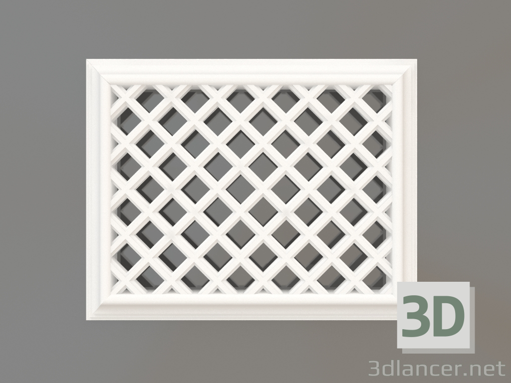 3d model Gypsum ventilation grills VR 002 (188x238x23) - preview