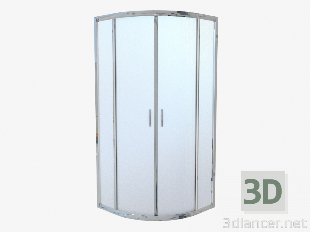 modello 3D Vasca semicircolare semicircolare da 80 cm, vetro opaco Funkia (KYP 652K) - anteprima