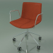 3D Modell Stuhl 0318 (5 Räder, mit Armlehnen, mit abnehmbarer Lederbesatz, Bezug 1) - Vorschau