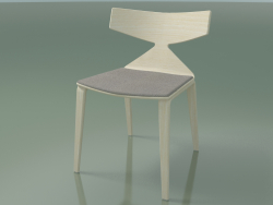 कुर्सी 3714 (4 लकड़ी के पैर, सीट पर एक तकिया के साथ, सफेद)
