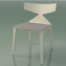 3D Modell Stuhl 3714 (4 Holzbeine, mit einem Kissen auf dem Sitz, weiß) - Vorschau