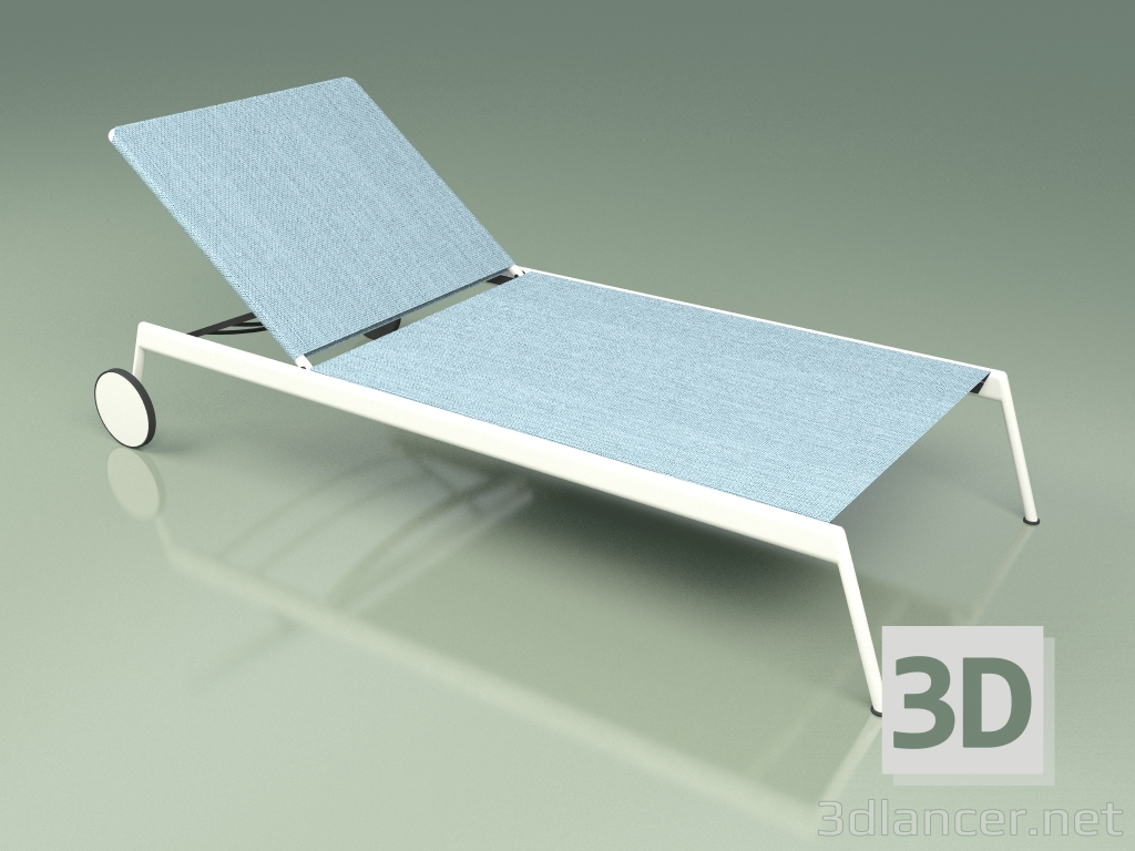 3d model Chaise lounge 007 (Metal Milk, Batyline Sky) - vista previa