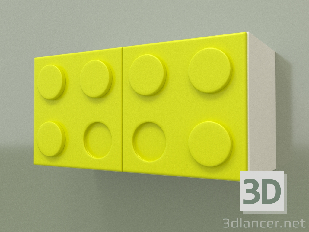 3D Modell Horizontales Kinderwandregal (Lime) - Vorschau
